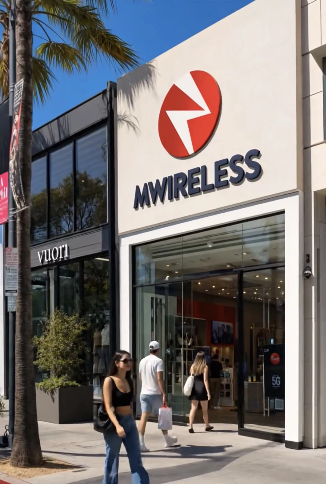 MWireless storefront with the exterior MWireless sign
